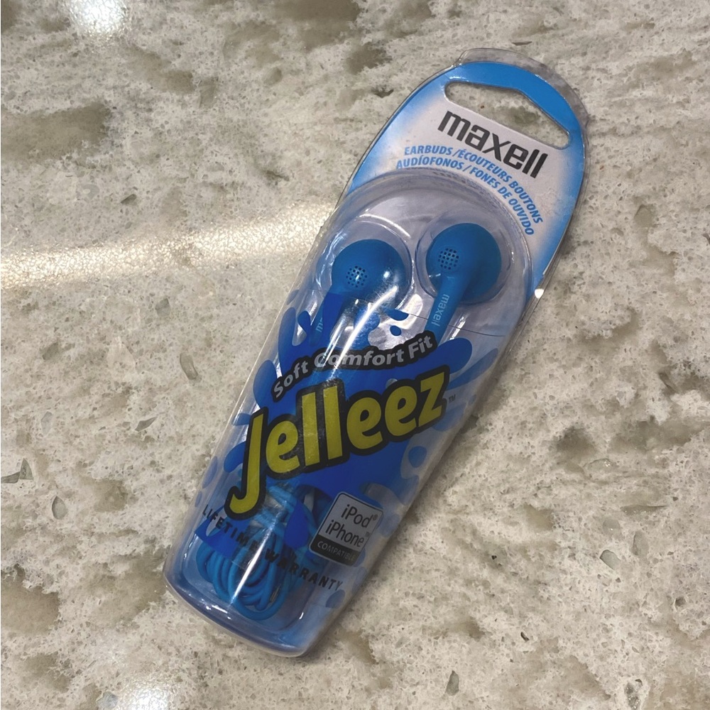 2/$10 Maxell Jelleez Blue Headphones Earbuds New